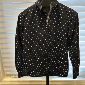 Navy Heart Pattern Button-Up Gerry Weber Long Sleeve Shirt